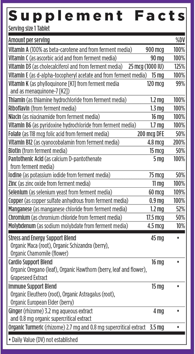 New Chapter Men's Multivitamin for Immune, Stress, Heart + Energy Support with Fermented Nutrients - Every Man's One Daily, Made with Organic Vegetables & Herbs, Non-GMO, Gluten Free - 96 ct
