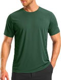Men's athletic short sleeve running shirt with rubber stripe detail in moisture-wicking fabric
