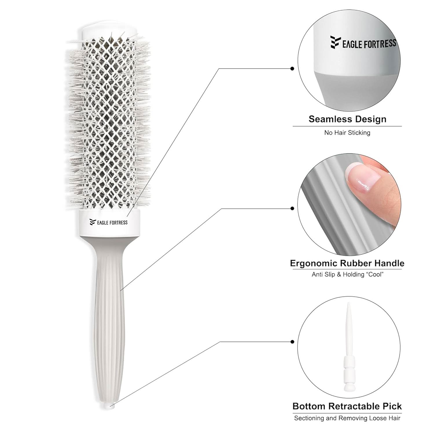 1.69in Extended Barrel Round Hair Brush for Voluminous Styling