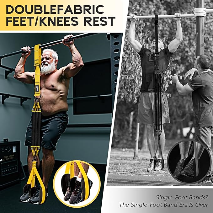 Pull Up Assistance Bands, Adjustable Heavy Duty Resistance Band for Pull Up, 3 Pull Up Bands, Comfortable Fabric Feet/Knee Rest, Assistance Bands for Pull-Up, Home Fitness, Body Stretching
