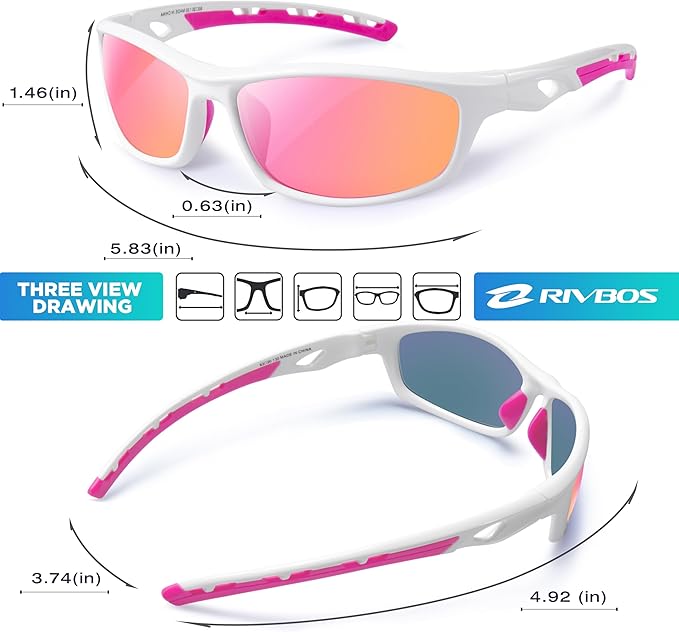 RIVBOS Sunglasses for Men Women Polarized UV Protection Sports Fishing Driving Shades Cycling RB833