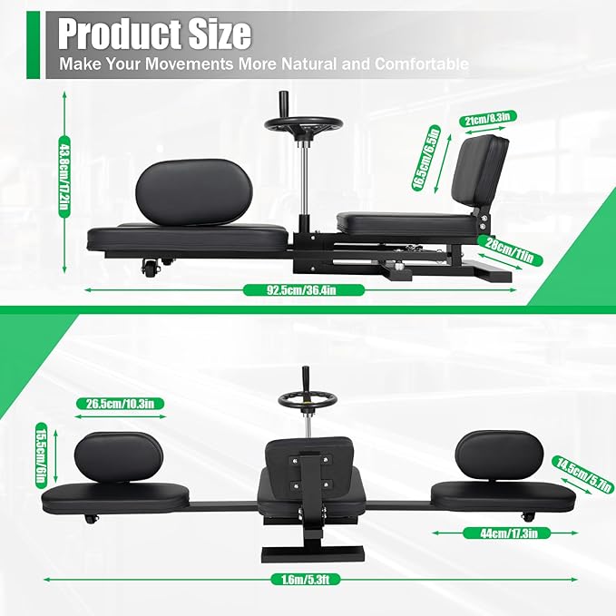 Black Leg Stretcher, 220.46lbs Splits Machine for Flexibility Kids Adults, Leg Split Stretcher Machine, Heavy Duty Steel Frame Leg Stretching Training Machine for Home Yoga Dance Gym Fitness
