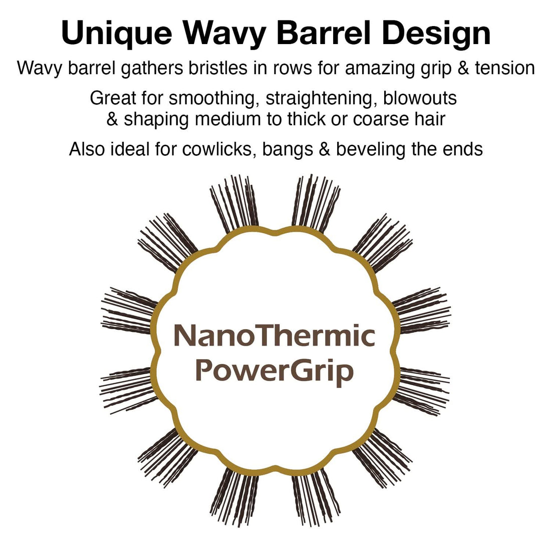 NanoThermic PowerGrip Thermal Brush 2 1/8 Inch Salon Styling