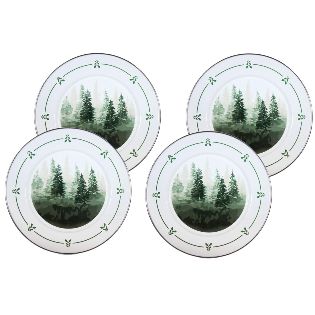 10.5-Inch Enamelware Dinner Plates, Carbon Steel - Set of 4