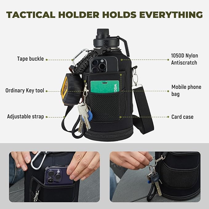 COKTIK 84oz Water Bottle with Straw - Triple Insulated Flask, 48hr Cold Retention Large Water Bottle, Leakproof Water Jug for Gym, Hiking, Camping, Outdoor Sports (2 pack, Army Green)