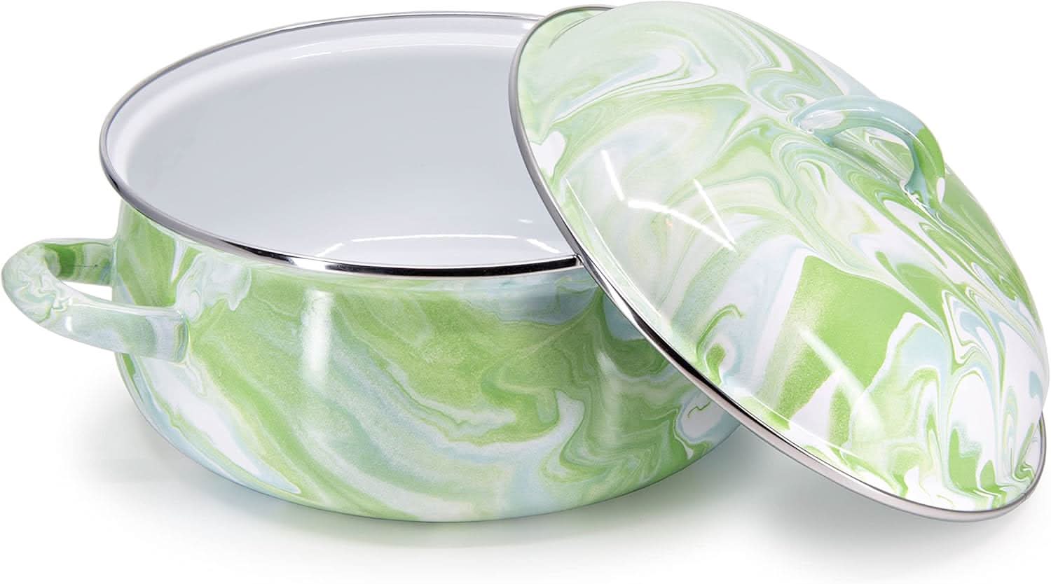Modern Monet Enamelware Dutch Oven – Decorative Slow Cooker