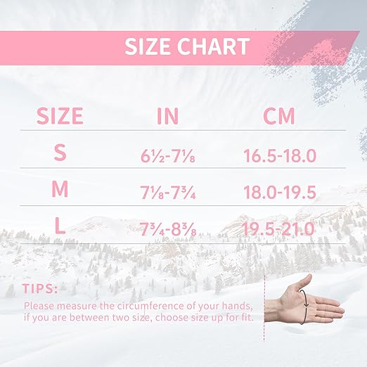 HANDLANDY Winter Insulated Work Gloves, 3M Thinsulate Thermal Water-Resistant Gloves for Men Women Touch Screen, Warm Ski Snowboard Cold Weather Gloves (Pink Grey, Large)