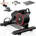 pooboo Under Desk Bike Pedal Exerciser, Quiet Magnetic Mini Exercise Bike with 16 Resistance Levels, Arm & Leg Workout, Resistance Bands & Non-Slip Mat for Home Office Therapy