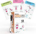 Pilates Bar Workout Cards - 58 Exercise Cards with Pilates Stick Work Out Postures, Instructions & Breathing Tips | Free Ring & Dry-Erase Marker to Create Your Customize Workout Planner Chart