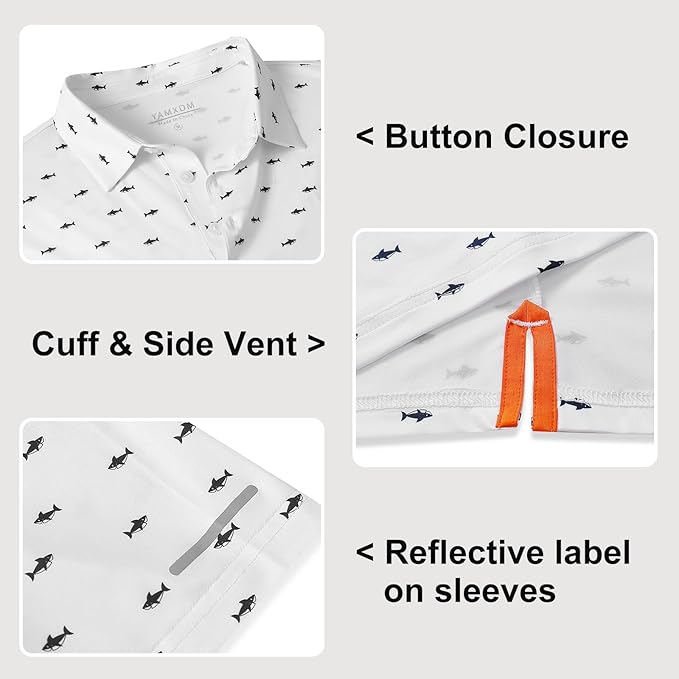 Men's Performance Striped Golf Polo - Moisture Wicking Sport Shirt