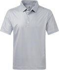 Men wearing a stylish printed short-sleeve performance golf polo shirt