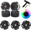 FREEDARE Roller Skate Wheels 54mm/58mm and Bearings Indoor Outdoor Luminous Light Up 83A with T Tools for Double Row Skating and Skateboard (8 Pack)