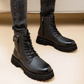 Leather High-Top Martin Boots