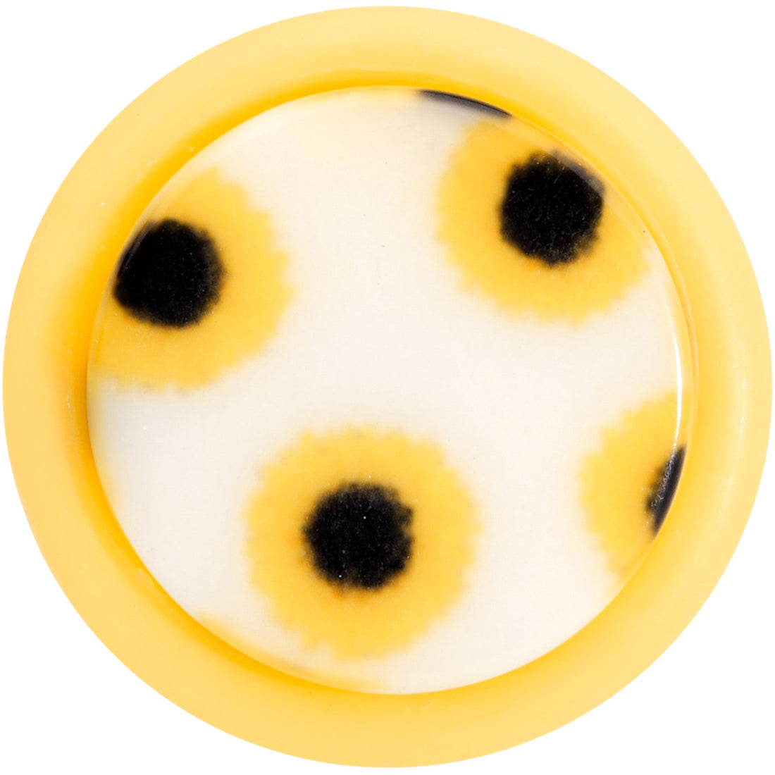 Yellow White Scores of Sunflowers Trompe L'oeil Cheater Plugs