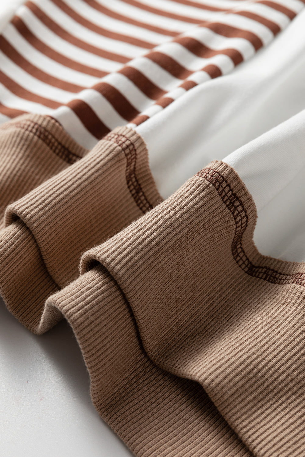 Zyla Contrast Stitching Oversized Striped Colorblock Sweatshirt - Image 7