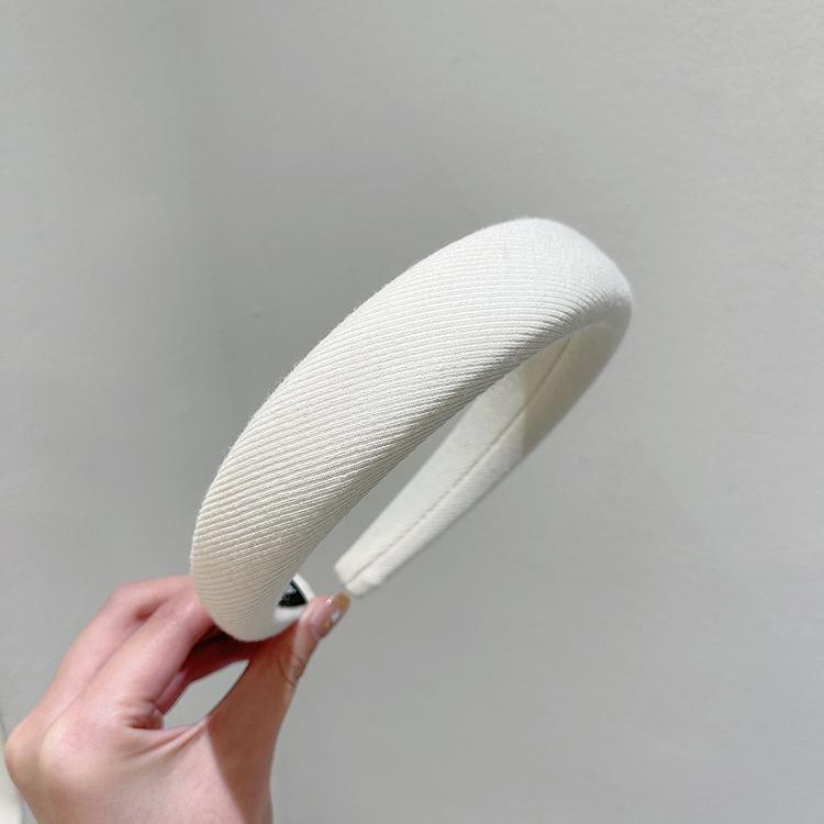 Japanese Style Wide Padded Headband - Khaki, Brown & Cream - Image 7