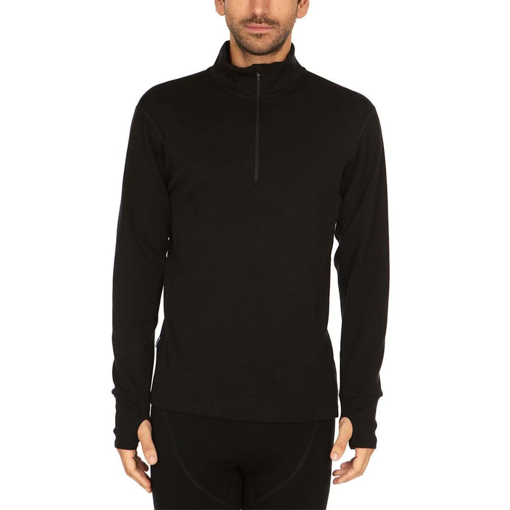 Men's Heavyweight Merino Wool 1/4 Zip Pullover - Navy, Black