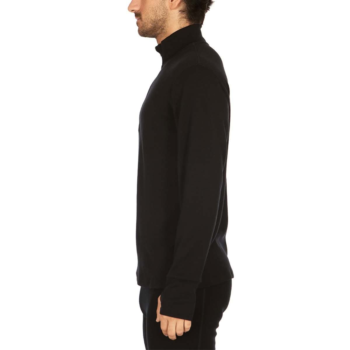 Men's Heavyweight Merino Wool 1/4 Zip Pullover - Navy, Black