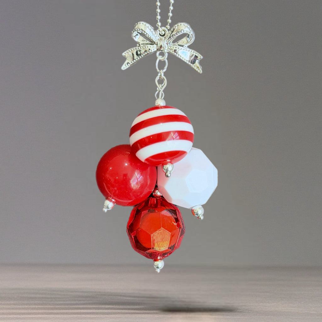Candy Cane Stripe Mini Bauble Charm - Tumbler Handle Charm