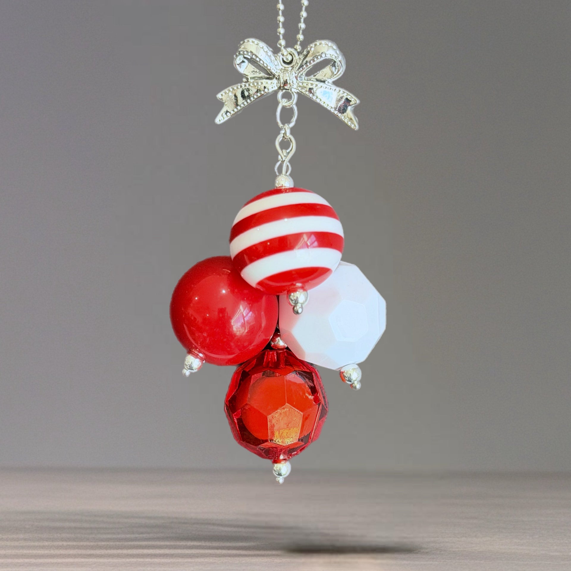 Candy Cane Stripe Mini Bauble Charm - Tumbler Handle Charm