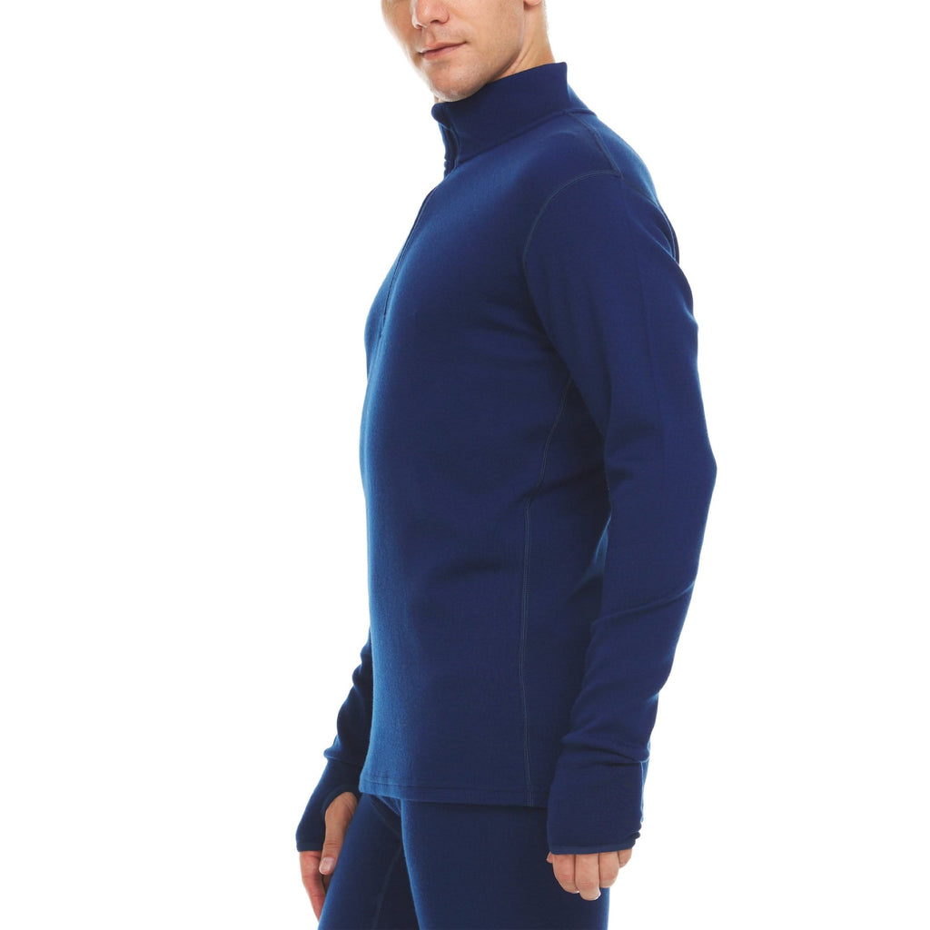 Men's Heavyweight Merino Wool 1/4 Zip Pullover - Navy, Black