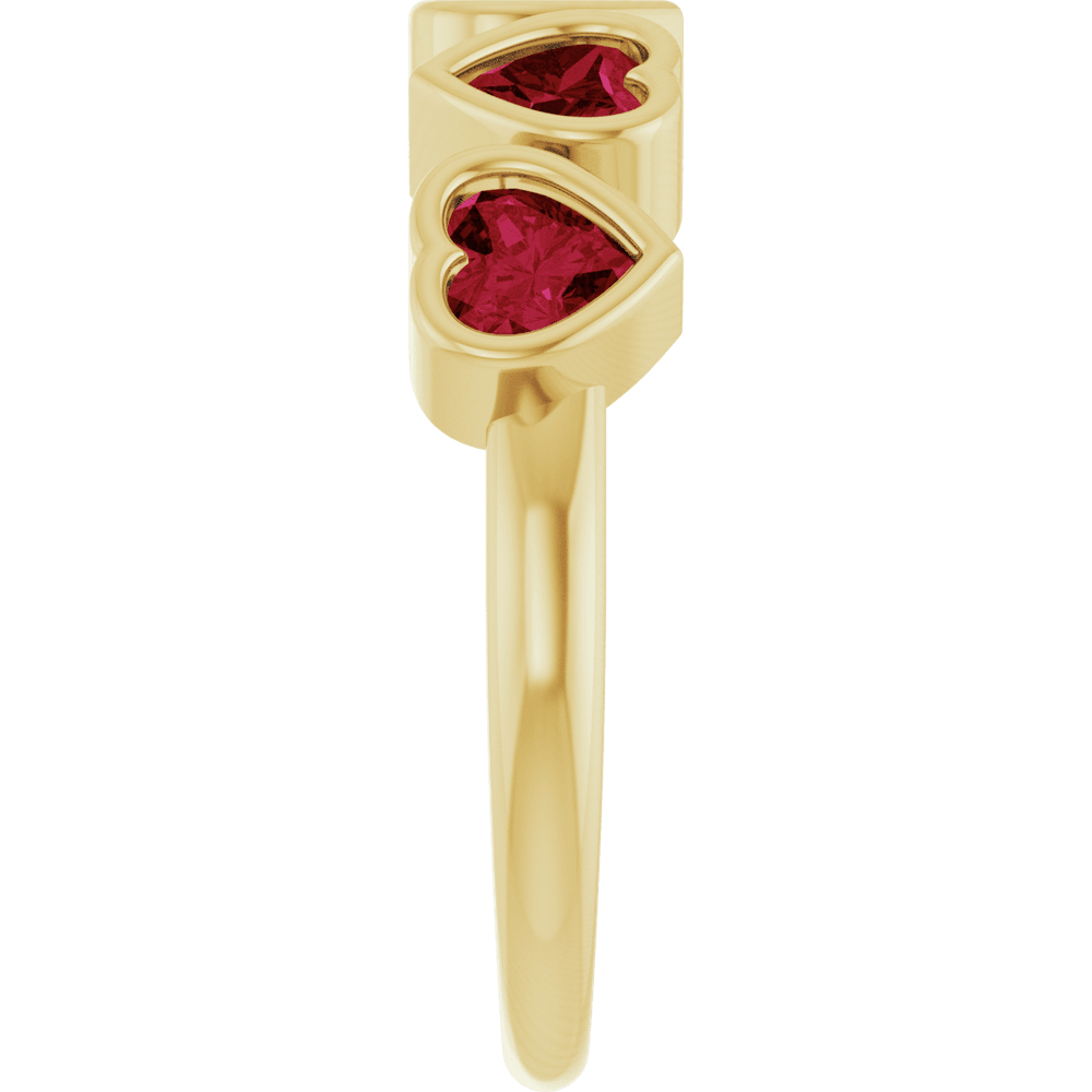 Cinq Cœurs 14K Yellow Gold Five Heart Gemstone Ring