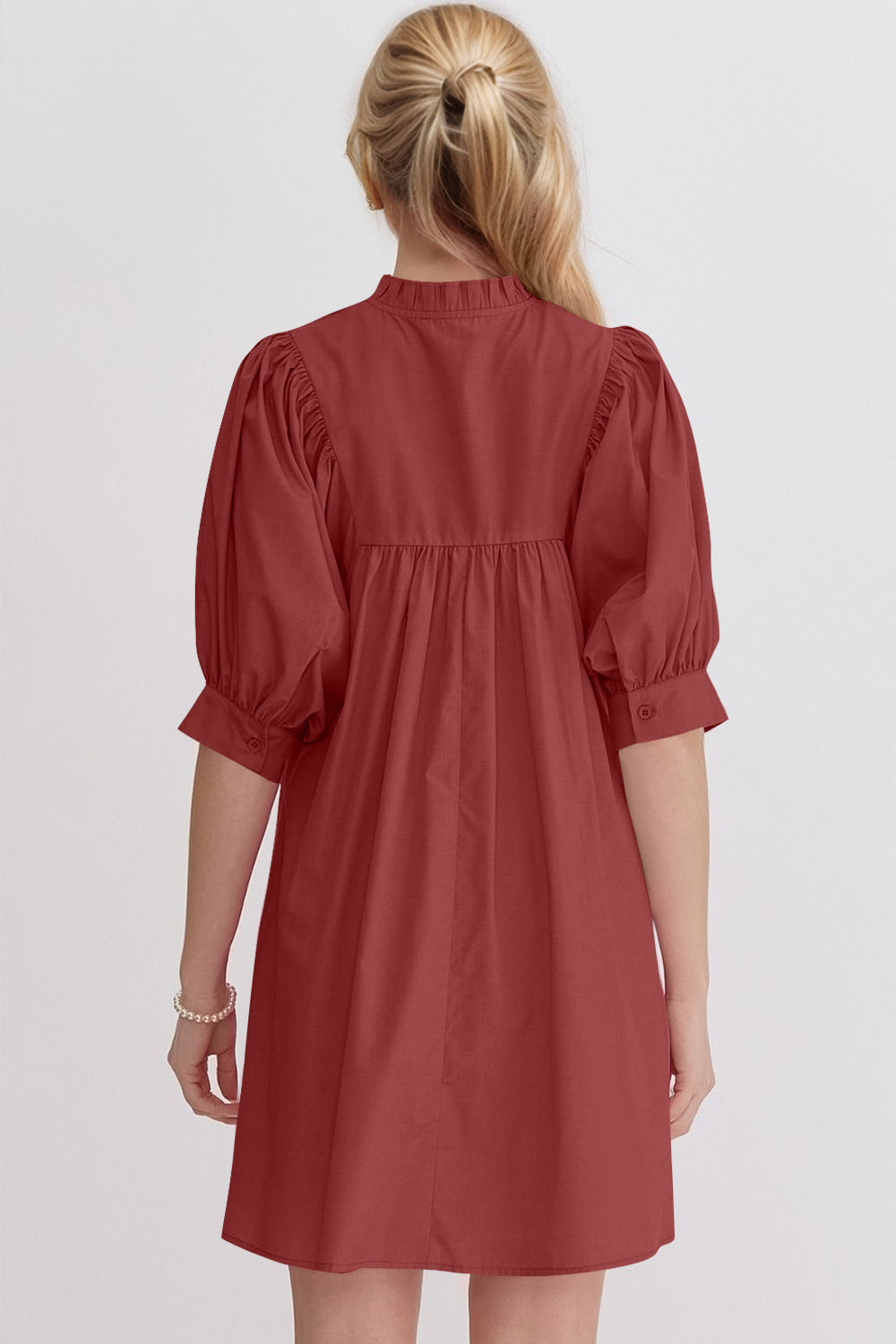 Pink Puff Sleeve Mini Dress – Casual Feminine Summer Dress