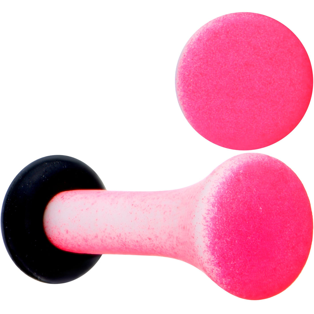 White Pink Ombre Matte Acrylic Single Flare Ear Plugs 2mm-12mm