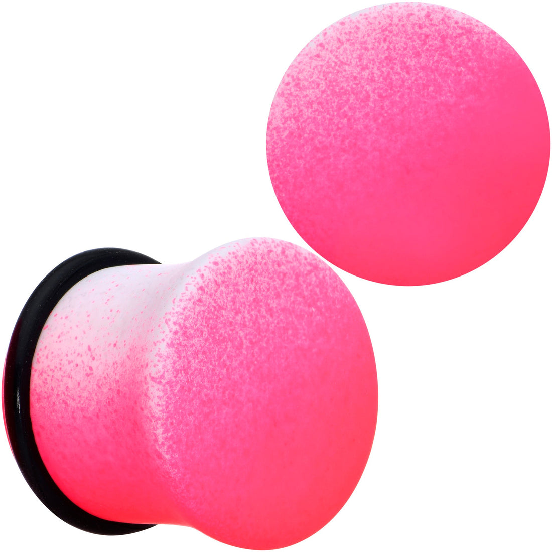 White Pink Ombre Matte Acrylic Single Flare Ear Plugs 2mm-12mm