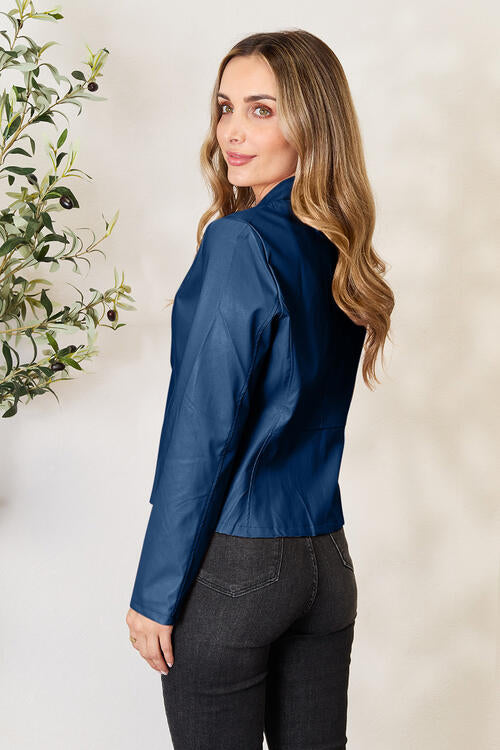 Classic Girls Zip-Up Jacket with Stand Collar for Everyday Wear