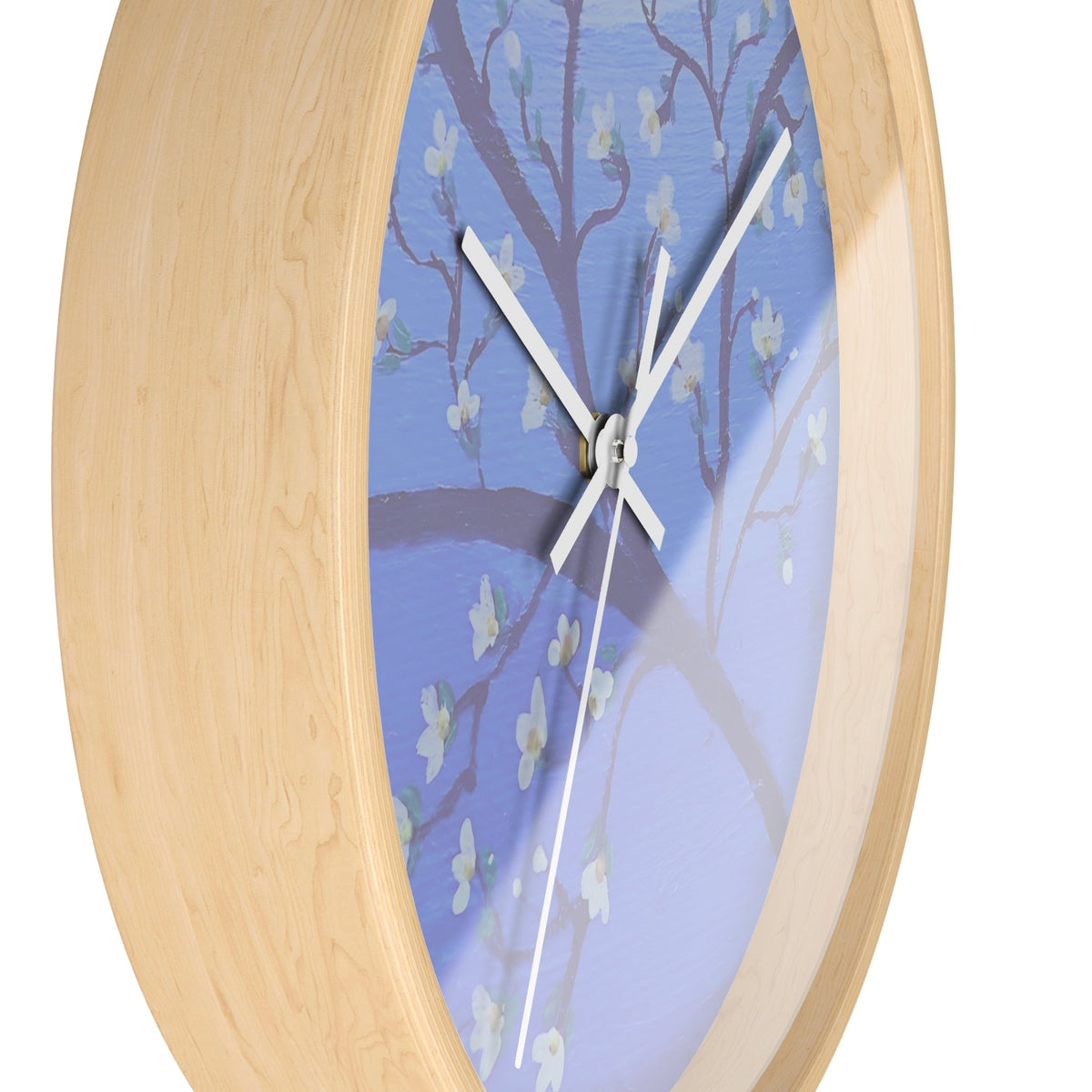 White Blossom Wall Clock