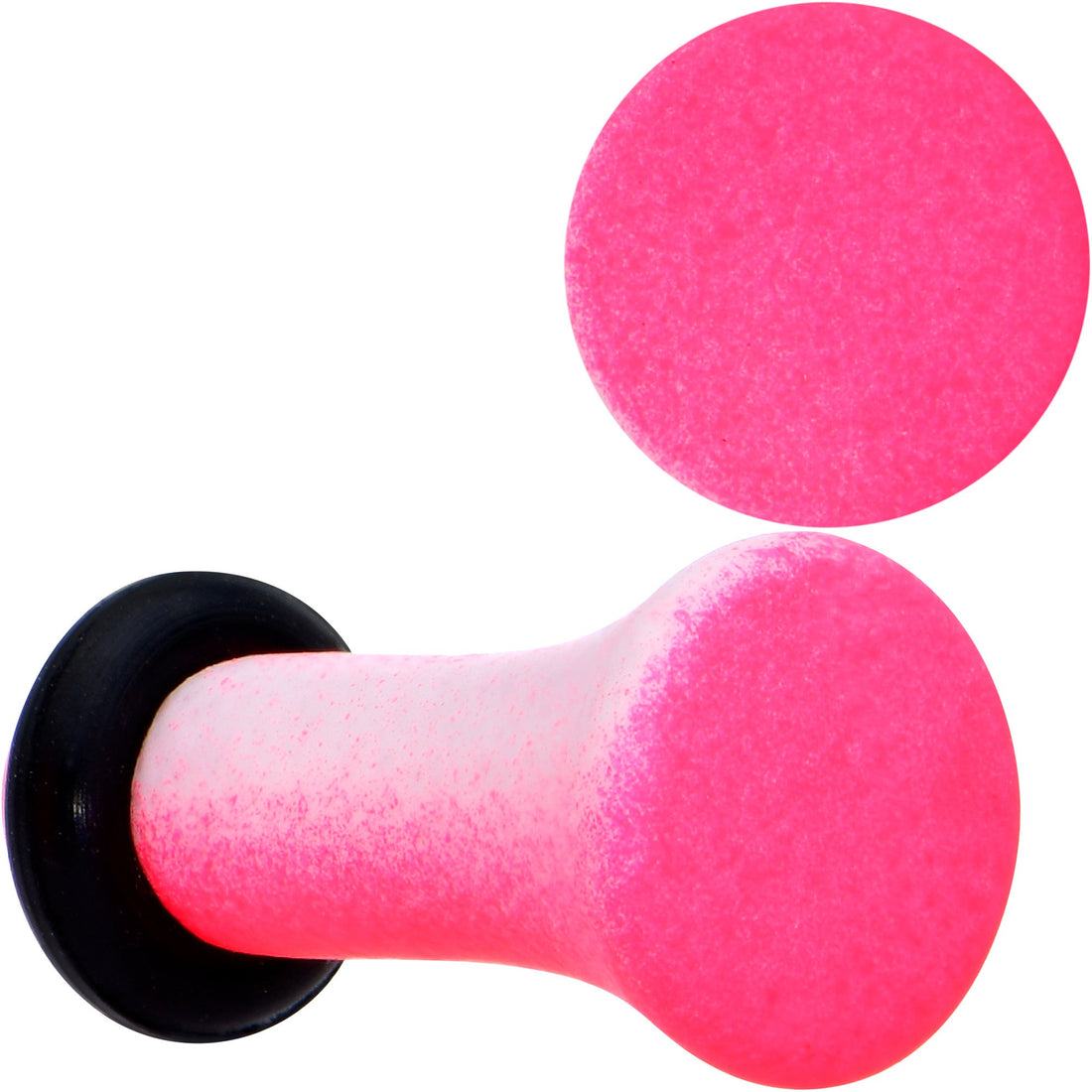 White Pink Ombre Matte Acrylic Single Flare Ear Plugs 2mm-12mm