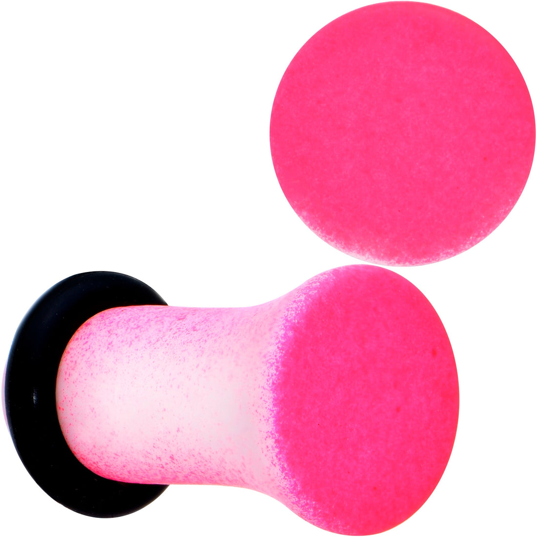 White Pink Ombre Matte Acrylic Single Flare Ear Plugs 2mm-12mm