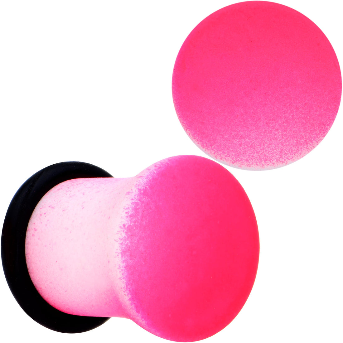 White Pink Ombre Matte Acrylic Single Flare Ear Plugs 2mm-12mm