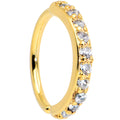 18G 5/16 Clear CZ Gem Gold Tone Forward Facing Closure Ring