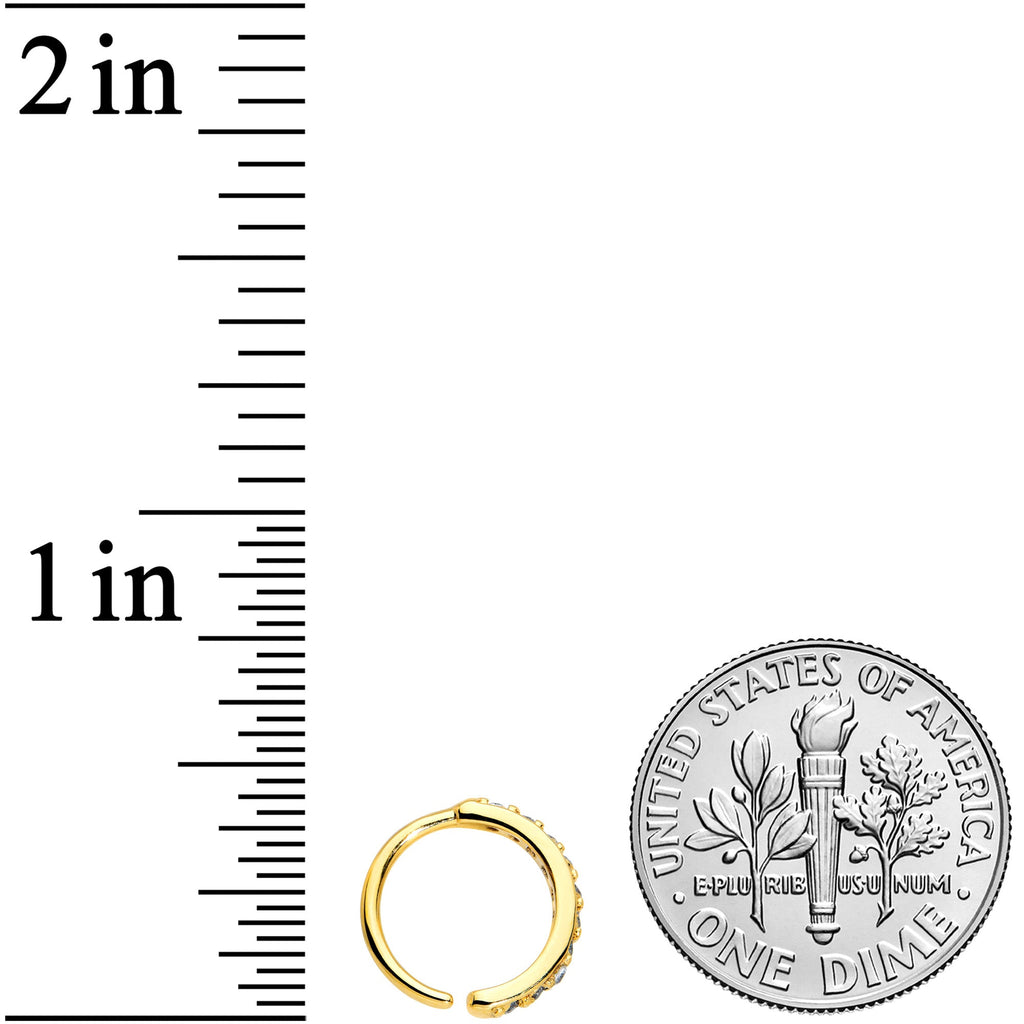 18G 5/16 Clear CZ Gem Gold Tone Forward Facing Closure Ring
