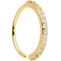 20G 3/8 Clear CZ Gem Gold Tone Forward Facing Nose Hoop