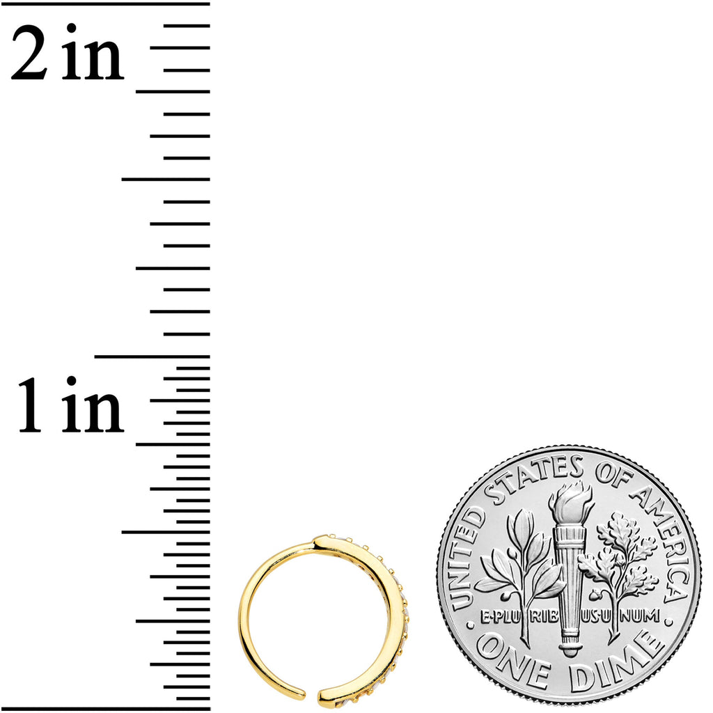 20G 3/8 Clear CZ Gem Gold Tone Forward Facing Nose Hoop