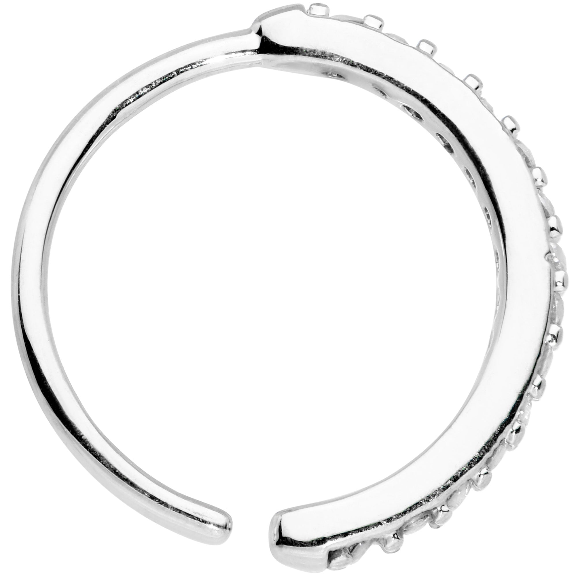 20G 3/8 Clear CZ Gem Forward Facing Nose Hoop