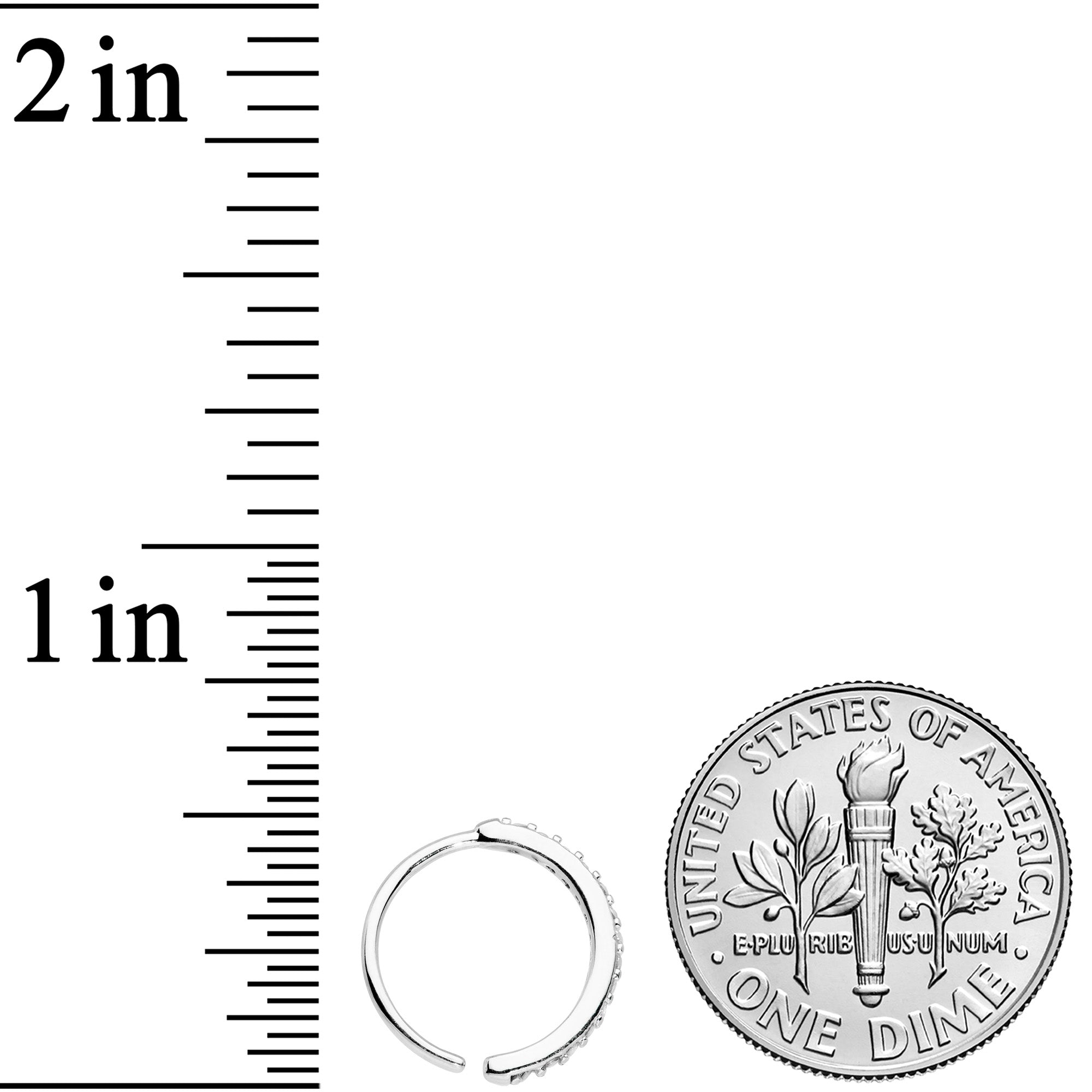 20G 3/8 Clear CZ Gem Forward Facing Nose Hoop