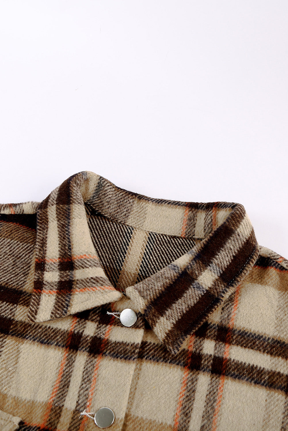 Brown Plaid Flannel Shacket | Button-Up Long Sleeve