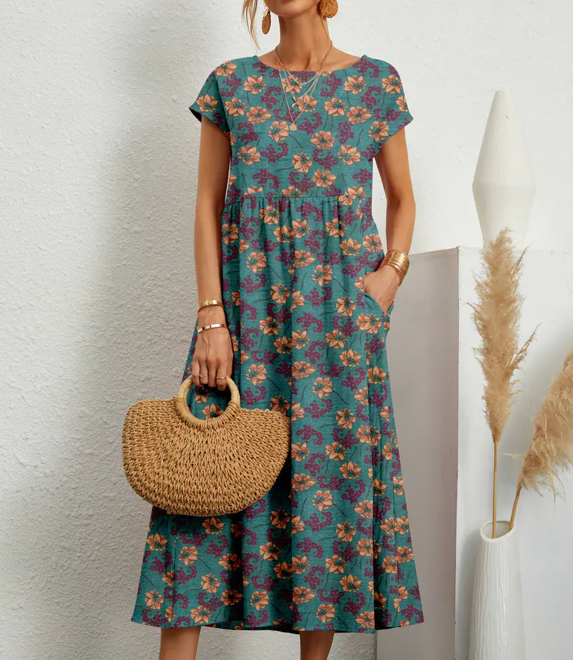 Women's Loose Cotton Linen Sleeveless Summer Dress