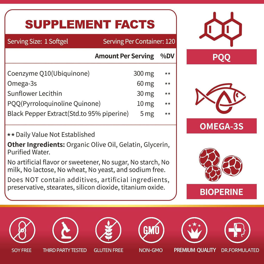 Coenzyme Q10 Soft Capsules - Dietary Supplement for Heart Health Support