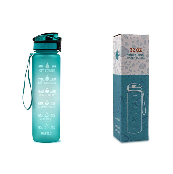 1L Motivational Tritan Water Bottle with Time Marker & Leakproof Lid