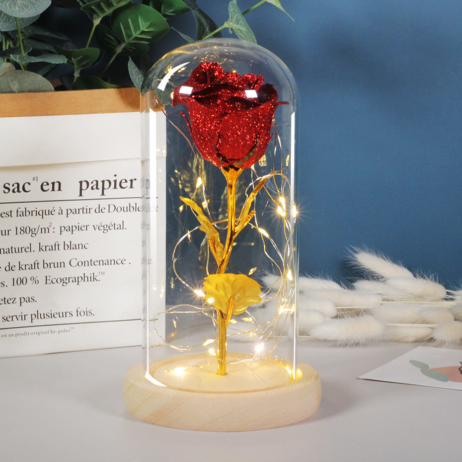 Eternal Rose LED Glass Lamp Romantic Valentine's Day Gift Decor