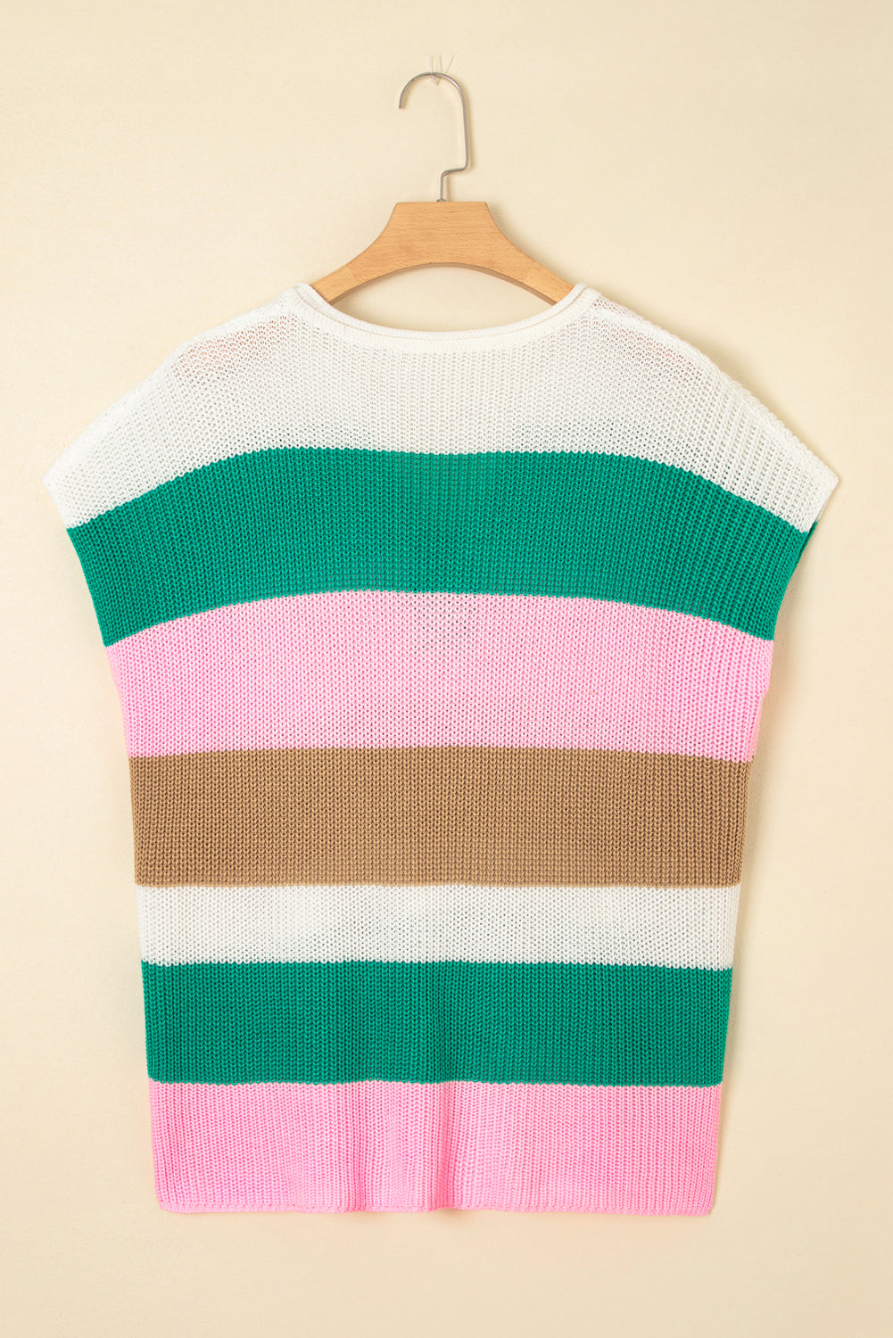 Plus Size Stripe Colorblock V-Neck Sweater