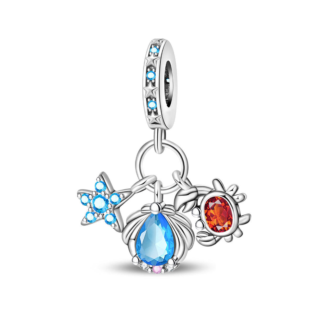 Marine-Style Conch Shell and Starfish Pendant Jewelry Collection