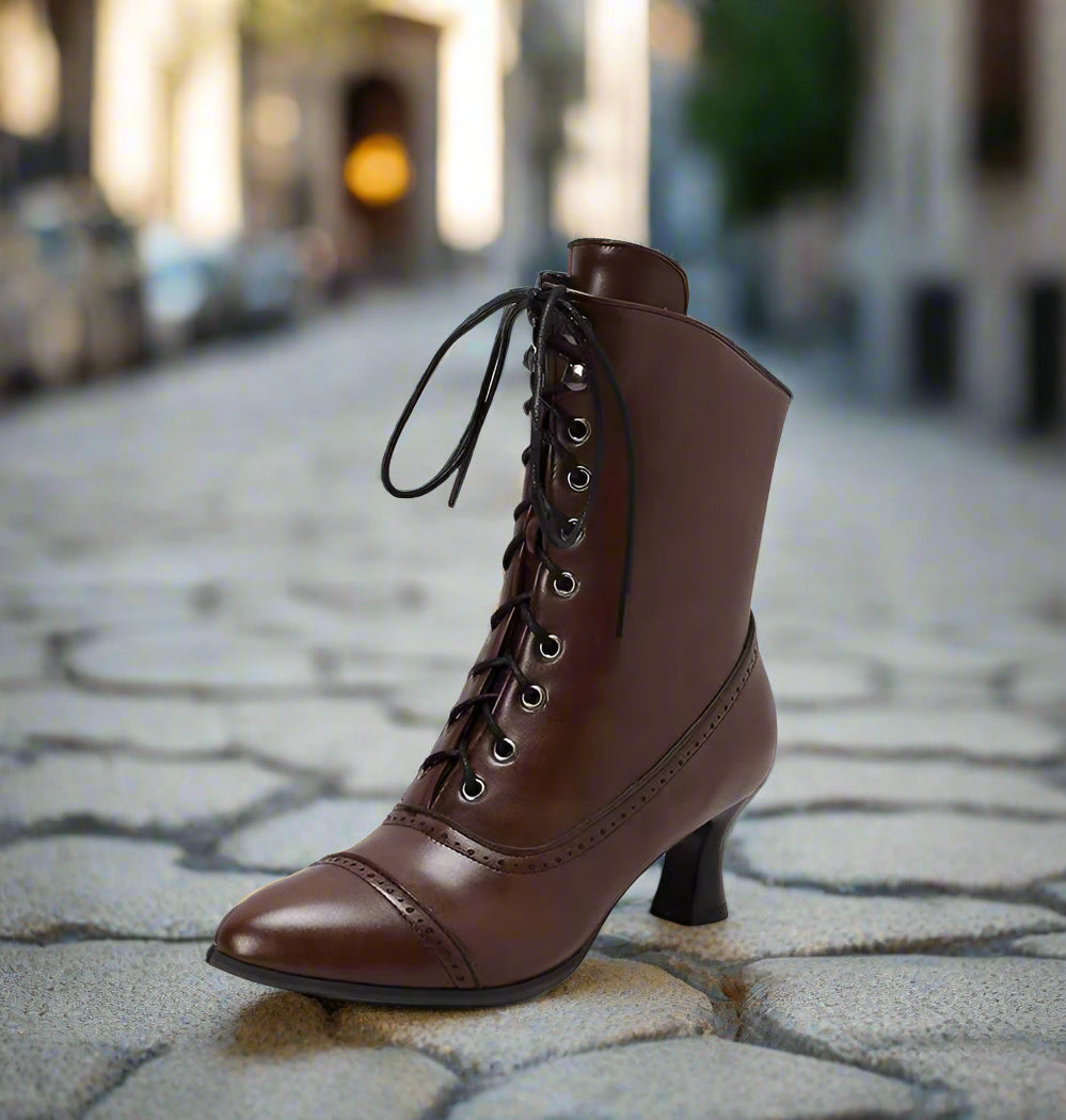 Women’s High Heel Martin Boots – British Style Motorcycle Fashion