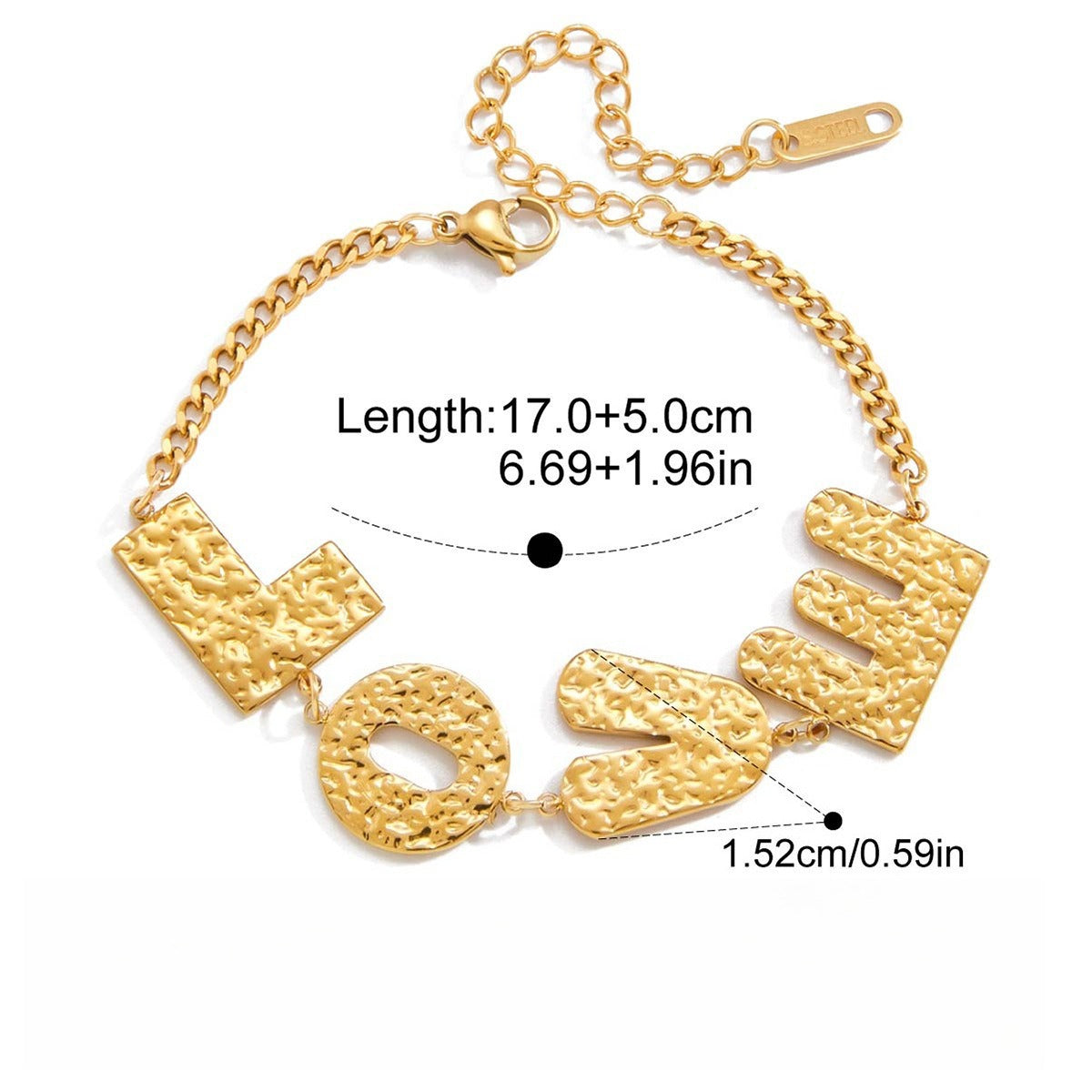 18K Gold Plated Minimalist Letter Titanium Steel Bracelet