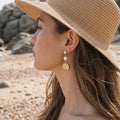 Bohemian Ocean Style High-quality Stainless Steel Seashell Shaped Pearl Earrings